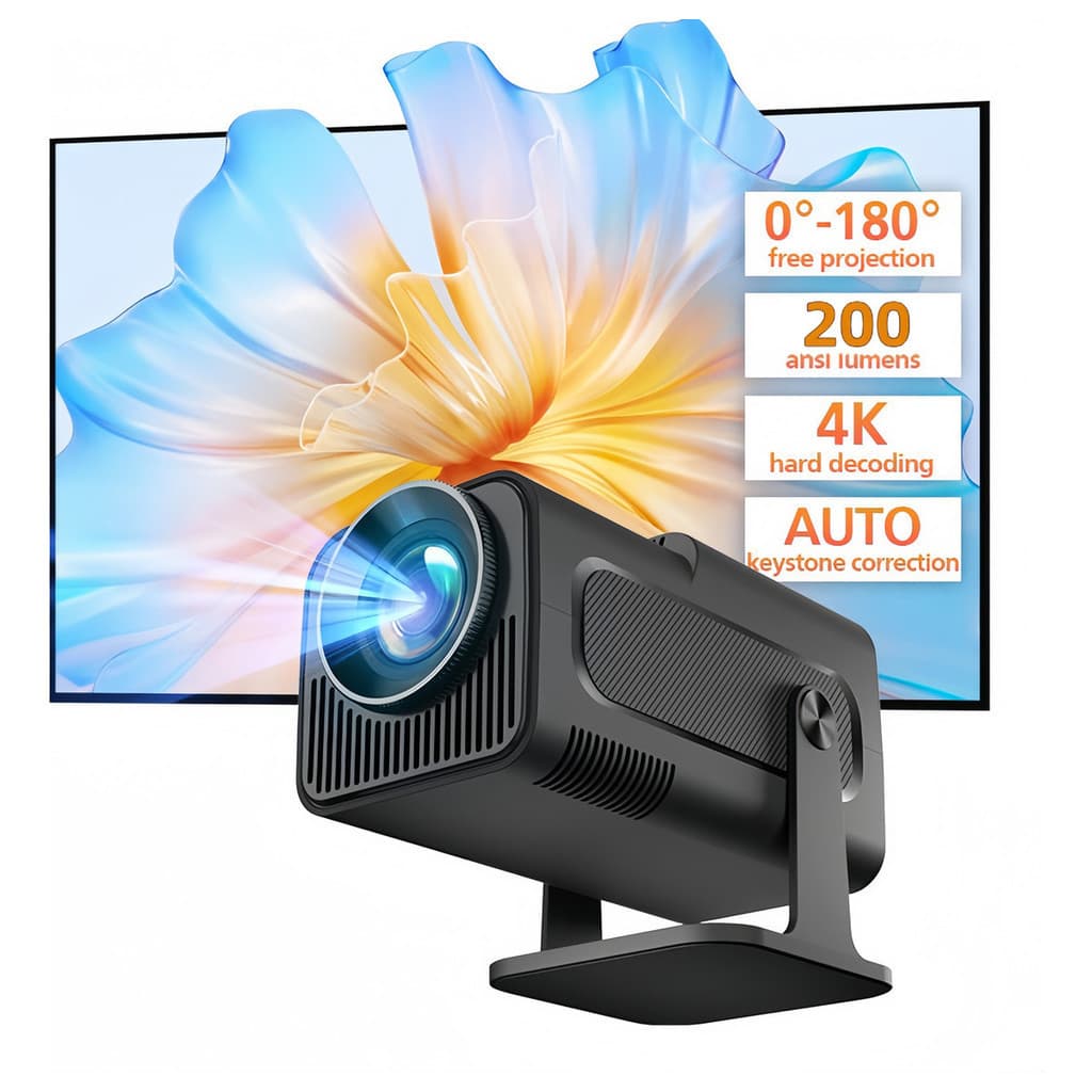 Mini Projetor 4K Portátil HY320 | Android, Full HD, Wifi e Bluetooth