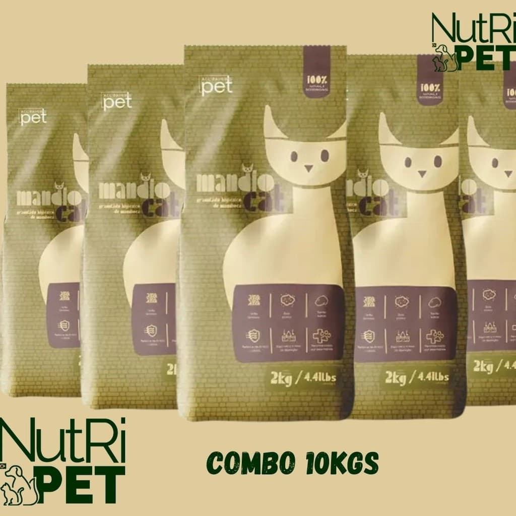 Areia Higiênica 100% Natural e Biodegradavel Mandiocat 10kgs