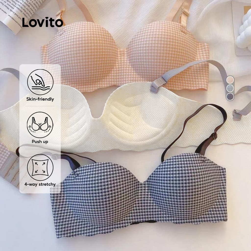 Lovito Bralette Casual Respirável Com Estampa Floral Para Mulheres LNA66485