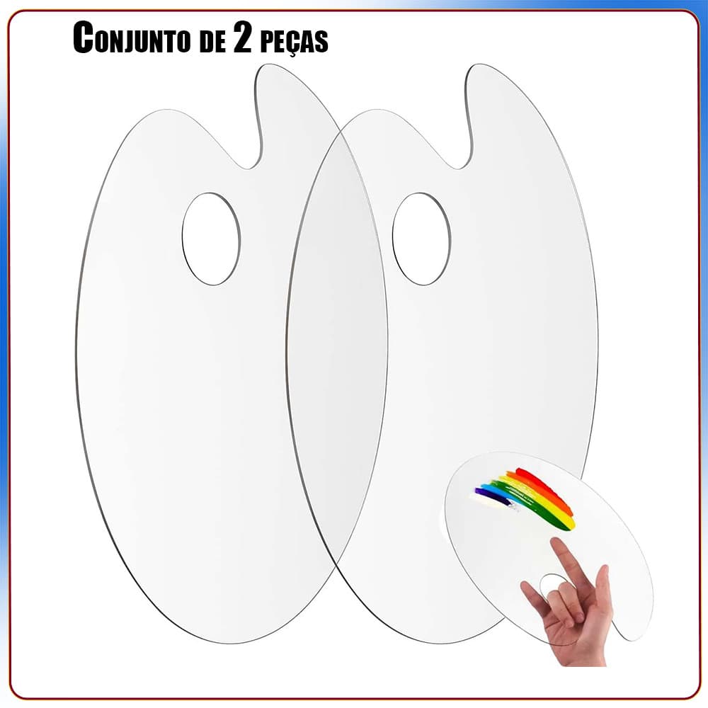 2x Paleta de tinta acrílica paleta transparente antiaderente adequada para pintura acrílica fácil de limpar 20cmx30cm