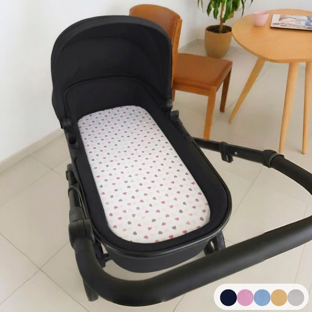 Colchonete de Carrinho Moisés Para Bebê Menino Menina (Capa Removível + Espuma)