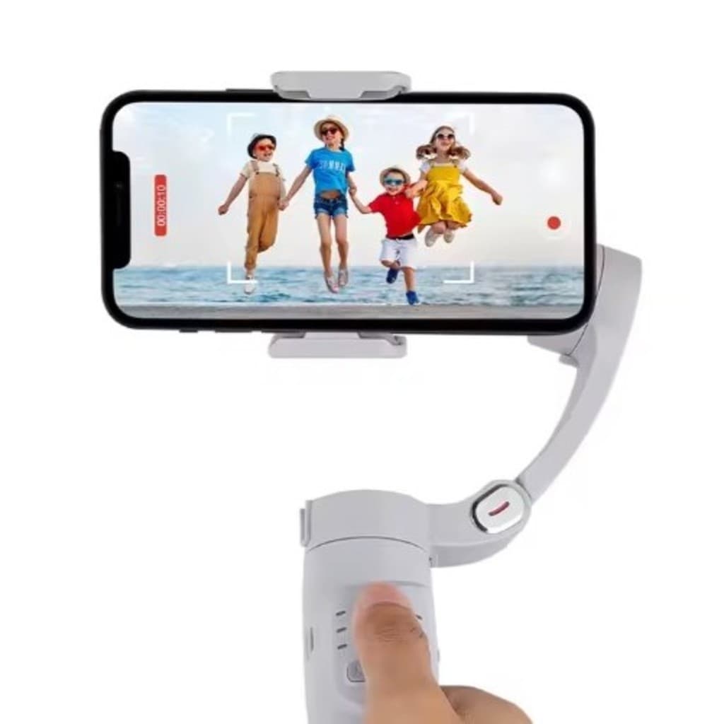 Portable Cell Phone Stabilizer - Gimbal with AI Facial Tracking and Foldable Tripod, Professional for Videos and Photos