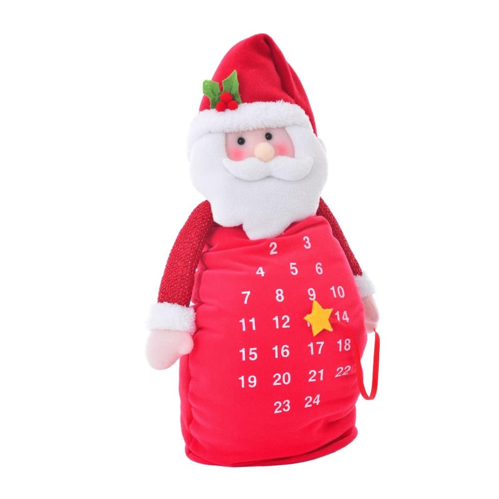 Calendário Papai Noel Marcador em Poliéster 60 cm Decoração de Natal