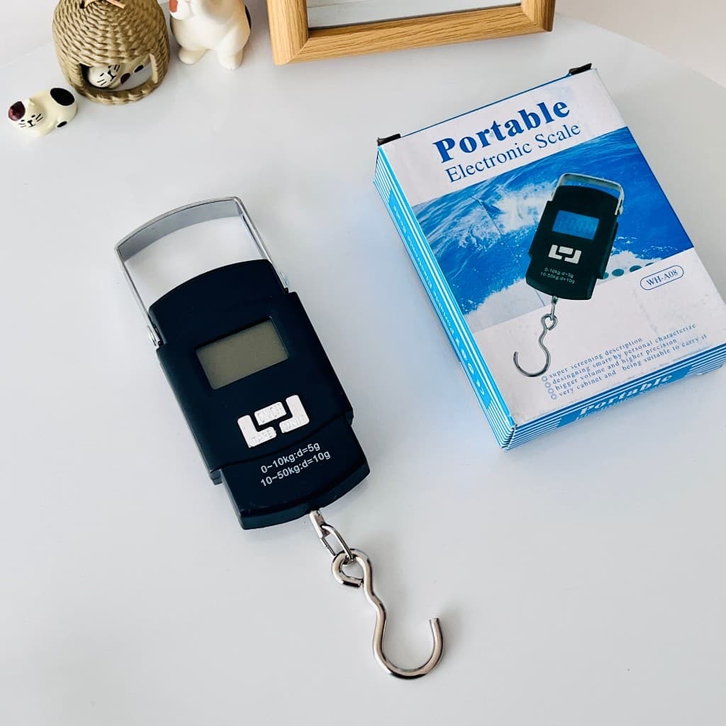 Balança Portátil Digital De Mão Gancho Para Bolsa, Mala, Peixe Até 50kg-SUN