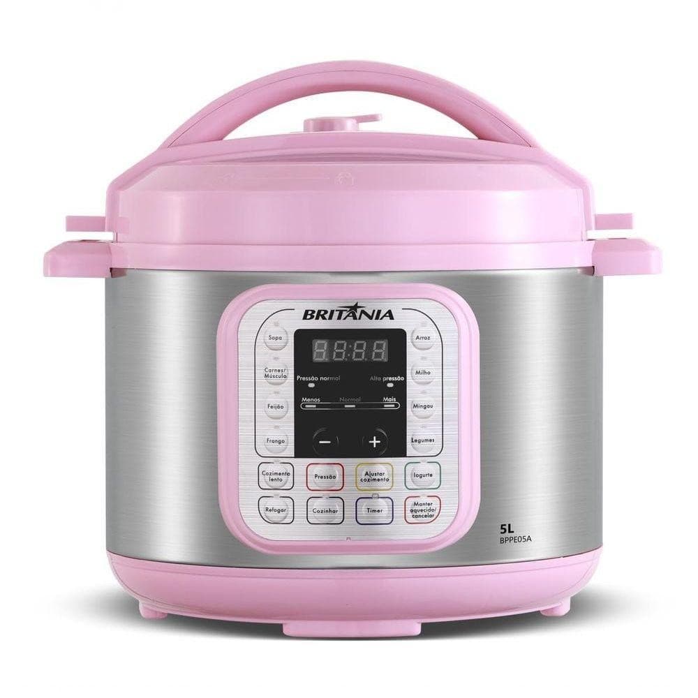 Panela de Pressão Rosa Britânia 5L Digital 11 Funções BPPE05 220V