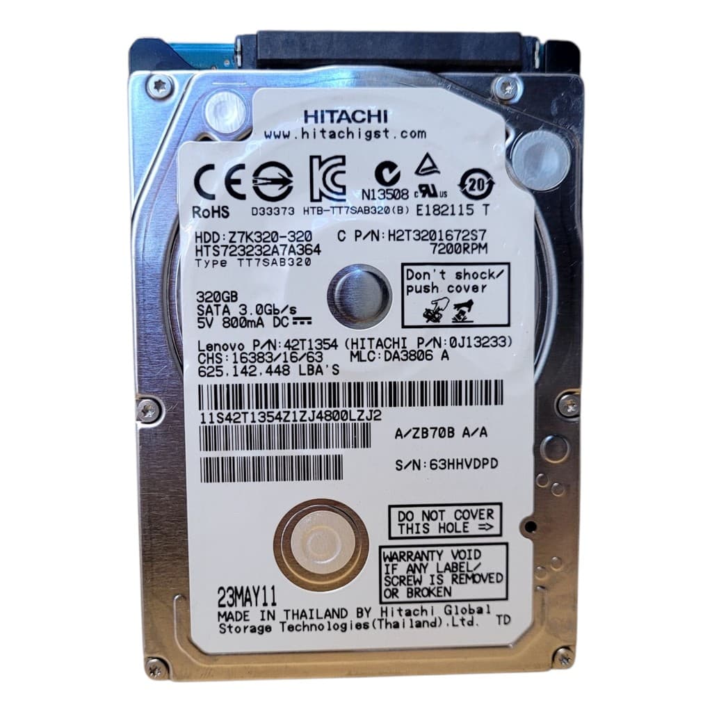 Hd Interno Hitachi Hts723232a7a364 320gb 7200rpm 2.5 Sata 7mm Para Notebook
