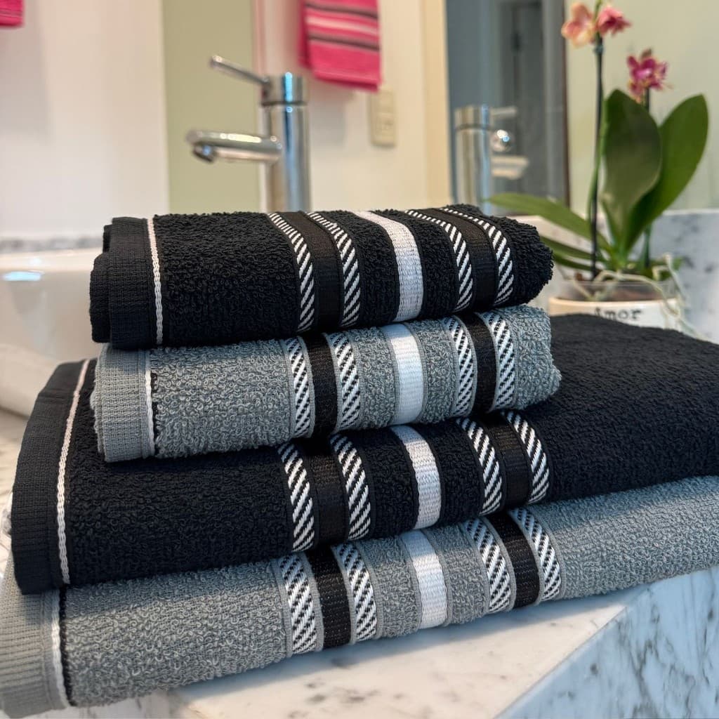 Kit 4 Peça Toalha De Algodão 2 Banho + 2 Rosto Conforto Macia E Absorvente Atacado