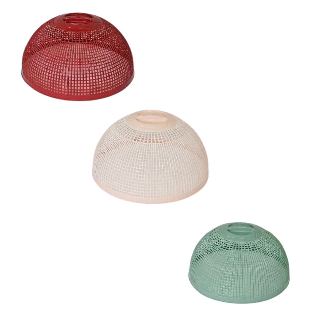 Kit 3 Cobre Bolo Telado Protetor Alimentos Redondo Plástico 28x14cm Protetores Fruta E Bolo Tela Mosquiteiro Arcaplast