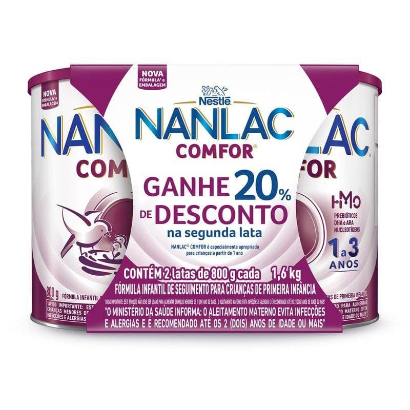 Kit Fórmula Infantil Nanlac Comfor 2 Unidades 800g