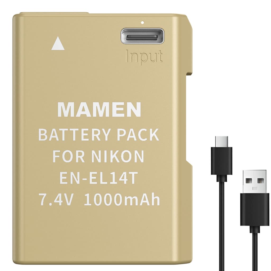 Bateria Mamen EN-EL14 USB-C para Câmeras Nikon