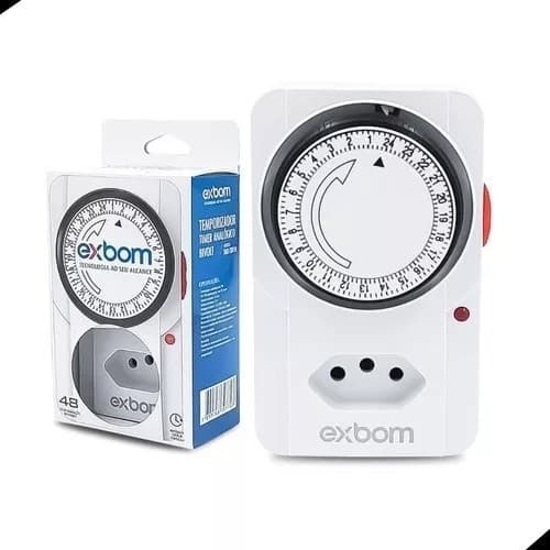 Temporizador Timer Analógico Energia com Plug Liga E Desliga Bivolt