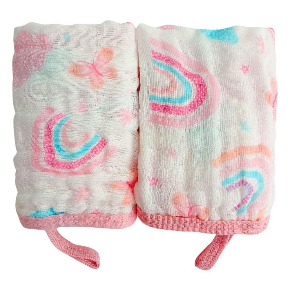 Kit 4 Toalha Paninho fralda de Boca Bebe Soft 100% Algodão Enxoval Com Prendedor Chupeta