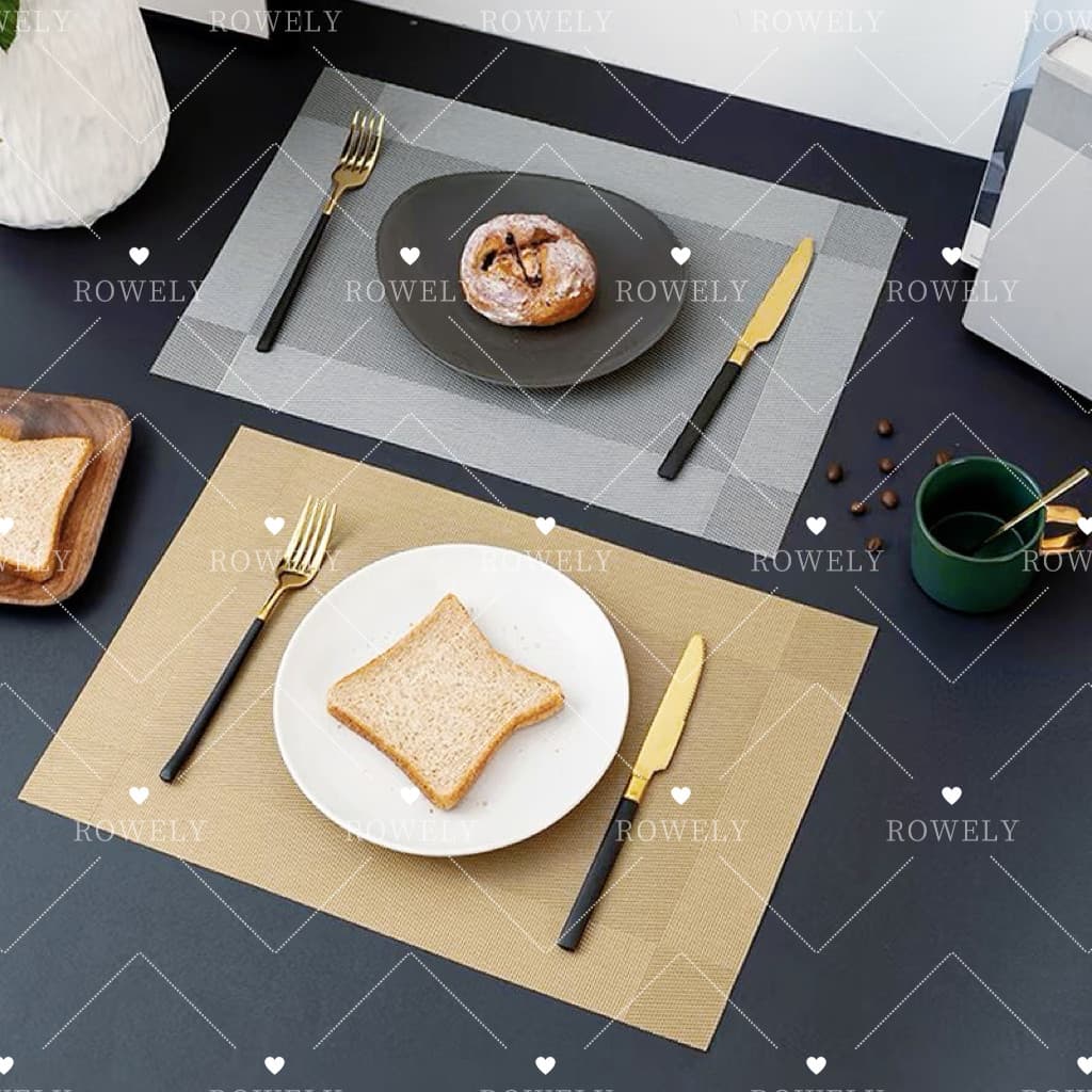 Kit 4~10 Jogo Americano Simples Impermeável e Resistente a Óleo para Doméstico em Estilo Ocidental