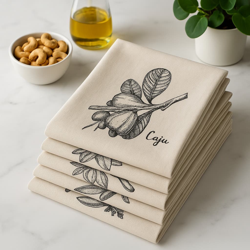 Pano De Prato 10/05/03  Unidades Premium Ecológico Alta Absorção Cru Coleção Sabores Tamanho Grande 65X42 Pè de Galinha