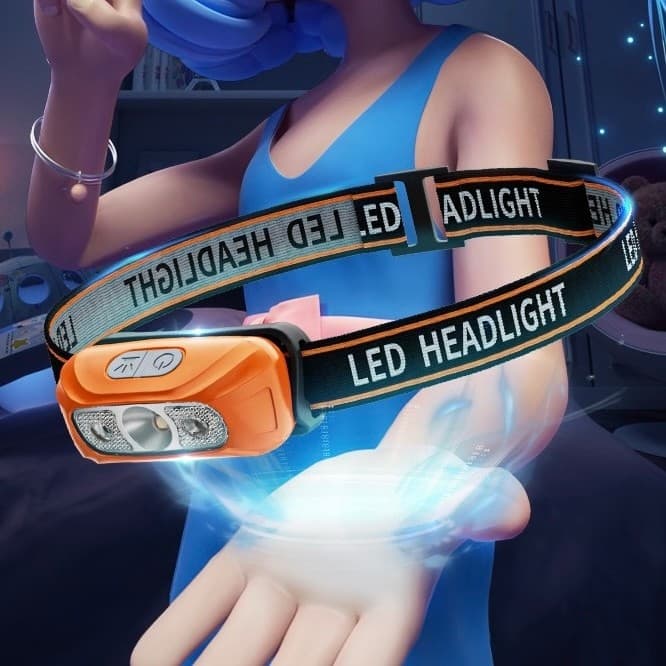 Lanterna Cabeça Led Premium Recarregavel Sensor Prova D'água-SUN