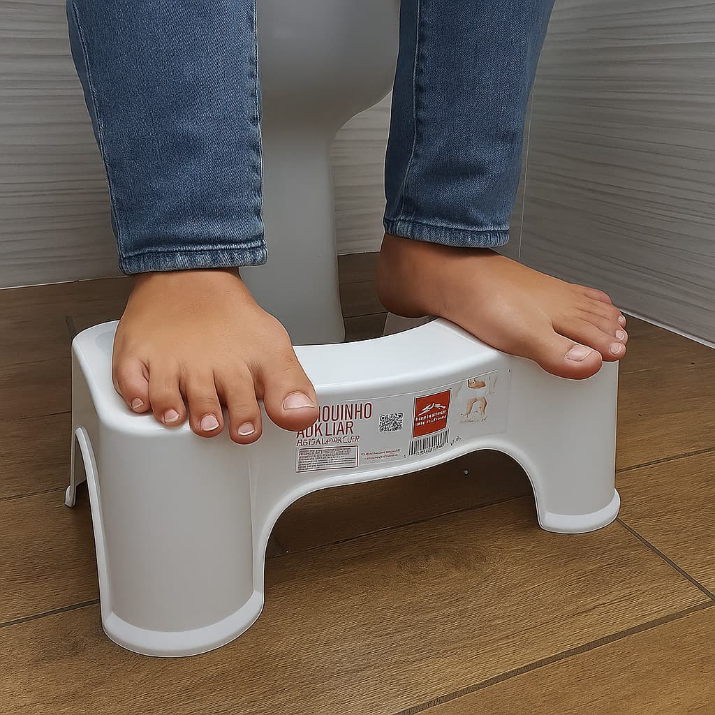 Banquinho Para Apoio Pés Antiderrapante Cócoras Banquinho Auxiliar Para Vaso Sanitário