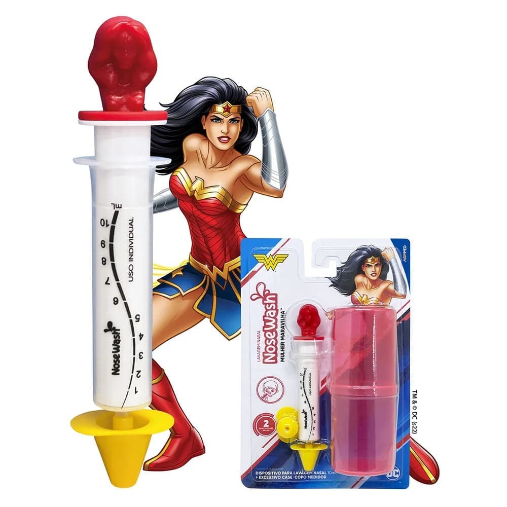 Nosewash Mulher Maravilha P/ Lavagem Nasal Infantil + Estojo