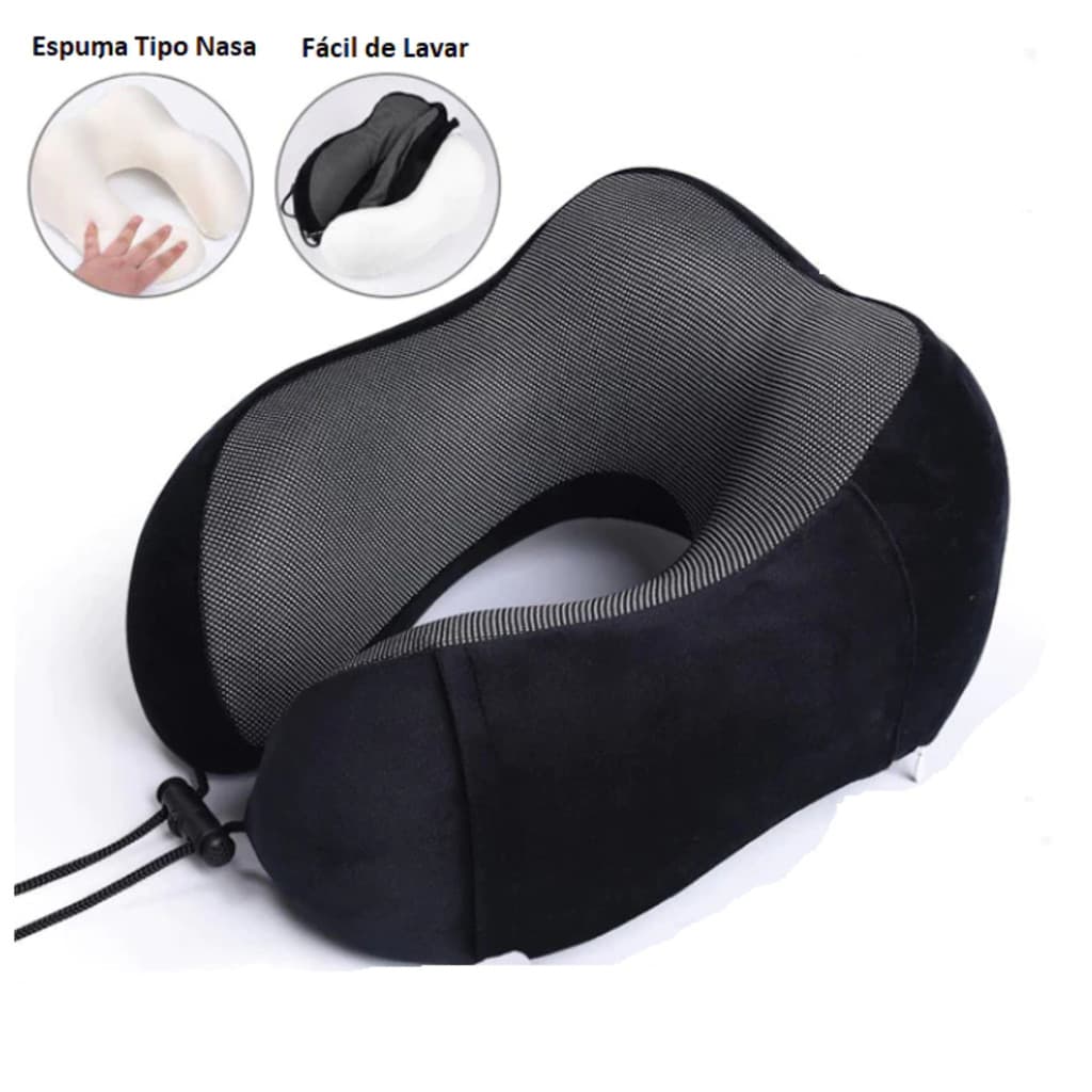 Travesseiro De Viagem Almofada Pescoço Carro Onibus Avião Confortável Macio Novidade