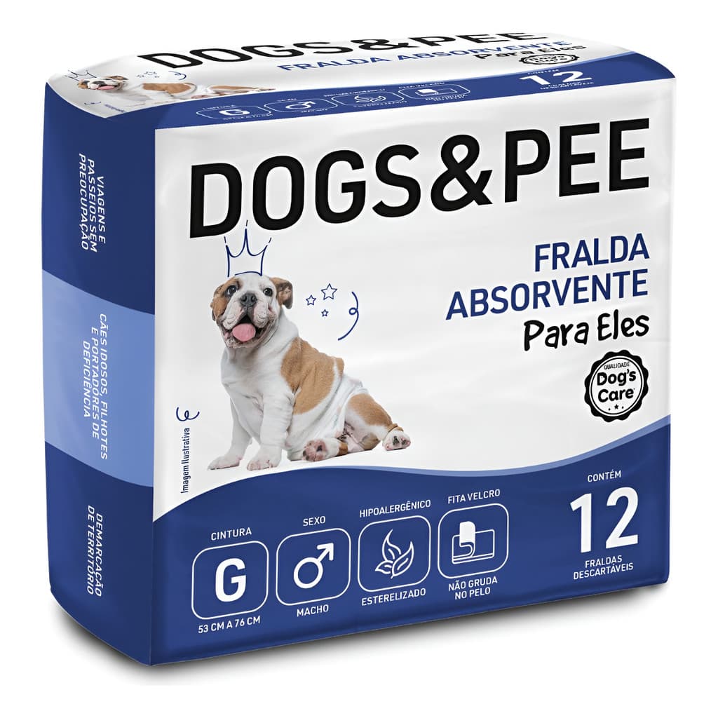Fraldas De Cachorro Descartável Cães Macho Dogs & Pee 12un G