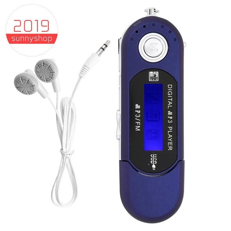 💖Leitor USB MP3 Com Fone De Ouvido De 8 Gb , Portátil Tela LCD Para Caminhar E Correr (Azul)