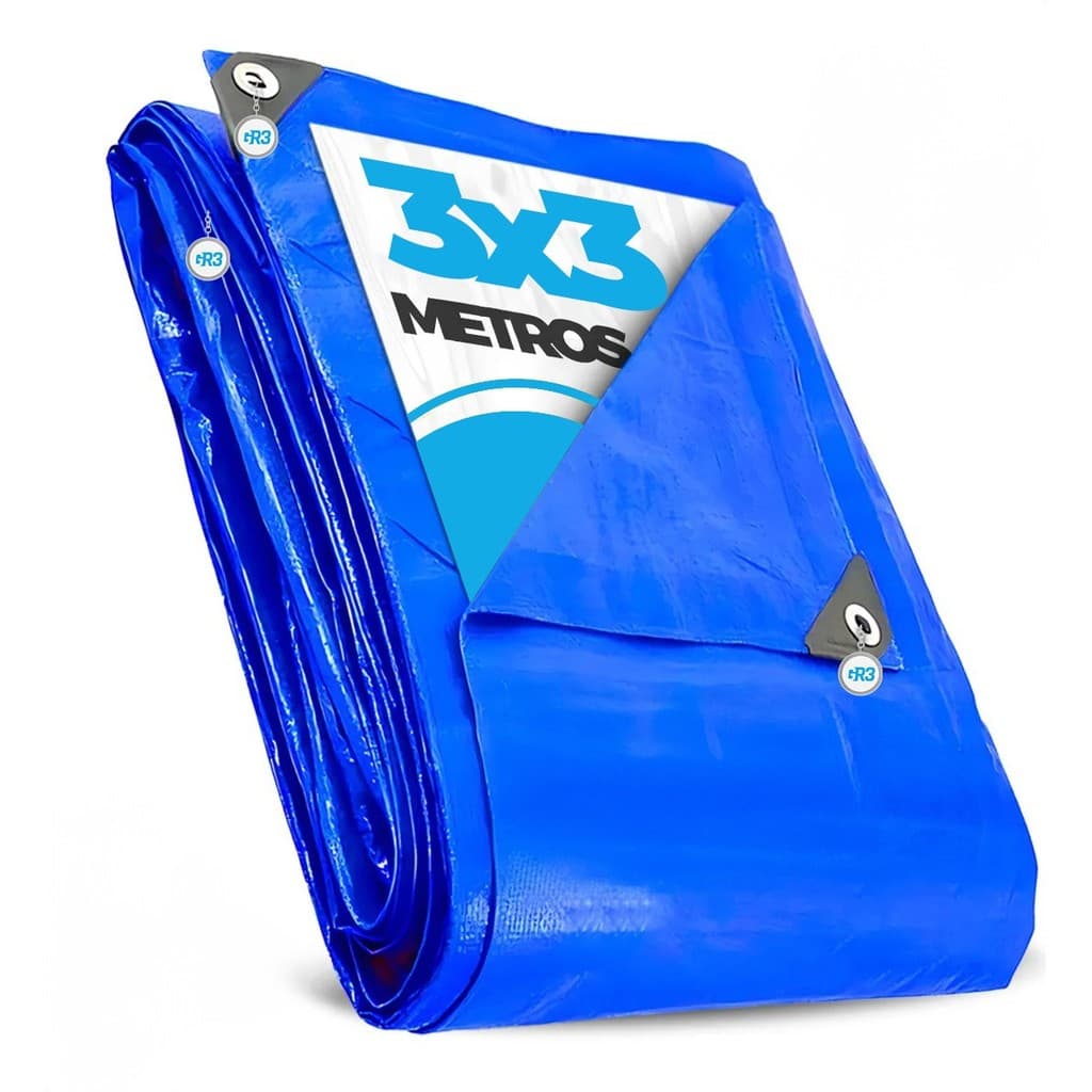 LONA PLASTICA 3X3 IMPERMEÁVEL REFORÇADA PISCINA PROTEÇÃO TOLDO TENDA CAMPING GARAGEM BARCO MULTIUSO