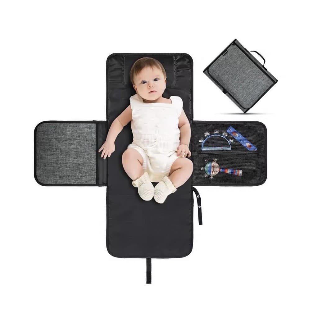 Bolsa Trocador de Fraldas Dobrável Portátil Tapete Macio Fácil de Limpar Passeios Viagens