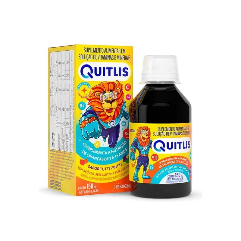 Quitlis 150ml | Suplemento Infantil Vitamínico-Mineral Sabor Tutti-Frutti | 1 a 12 anos
