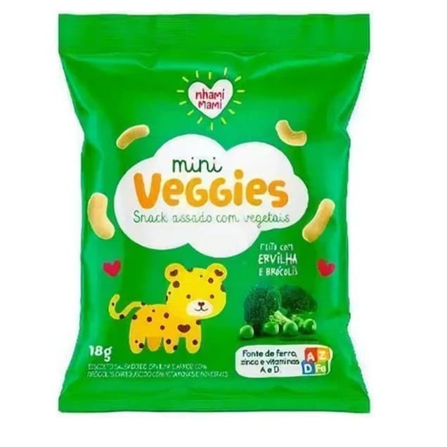 Mini Veggies Snack Ervilha E Brocolis 18g Nhami Mami