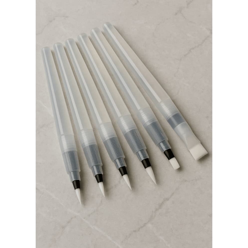 Kit 6 Pincéis Aquabrush Yins Para Pintura Criativa e Aquarela