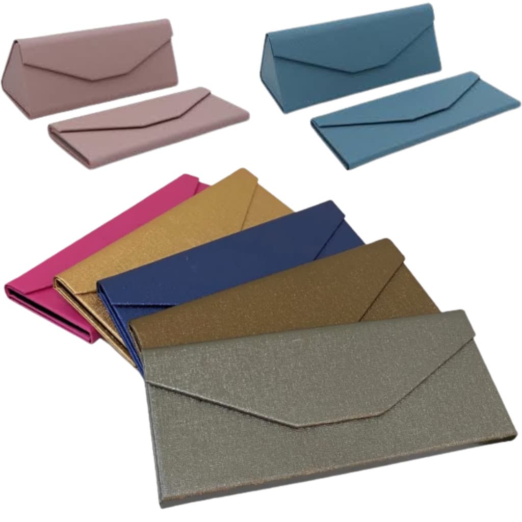 CAIXA PARA OCULOS ESTOJO TRIANGULAR RIGIDO DE PROTEÇÃO DOBRAVEL OCLOS