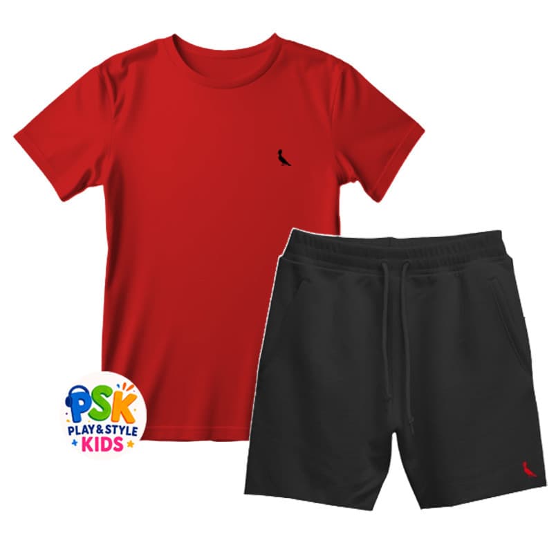 Kit infantil camiseta + short moletinho reserva