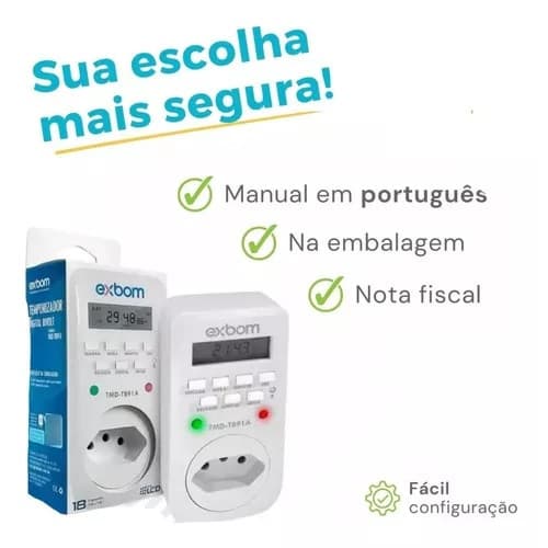 Timer Digital Temporizador Bivolt Programavel Automatico