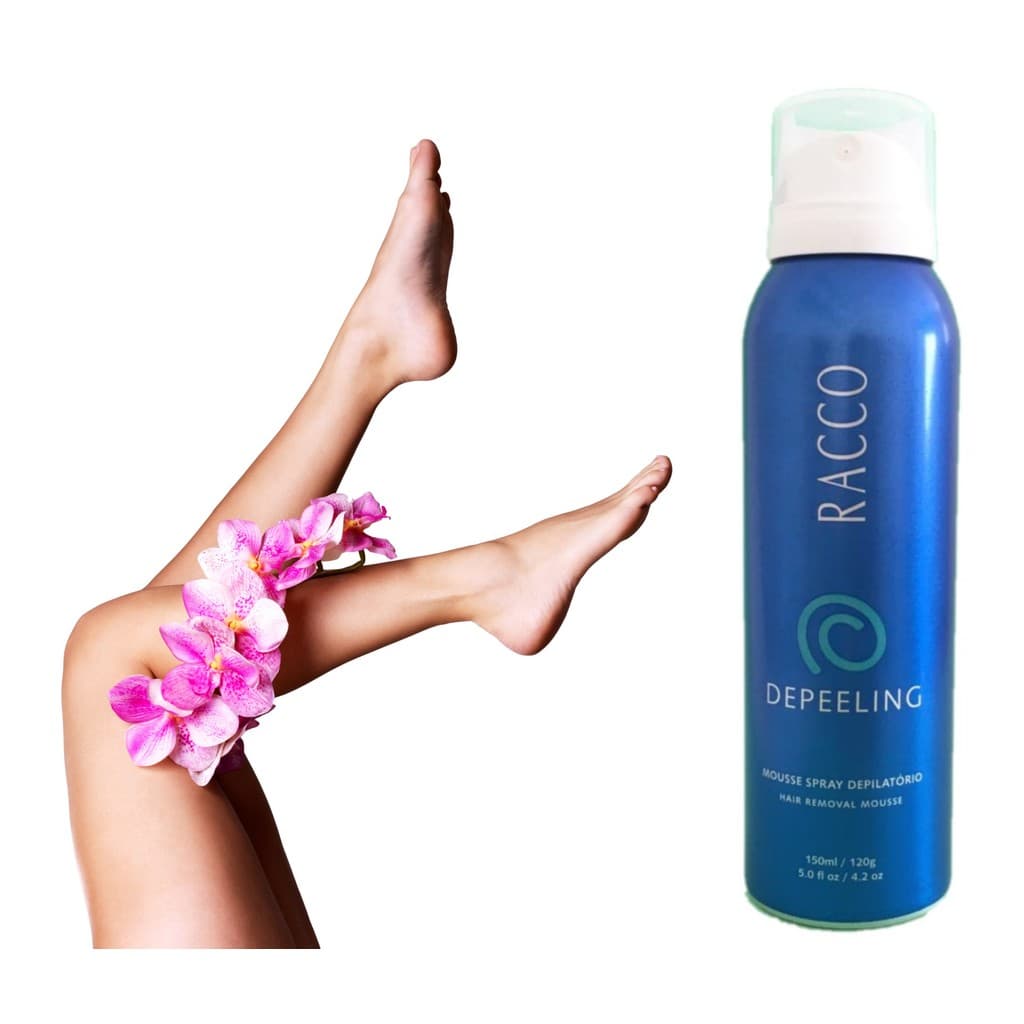 Creme Depilatório Racco Mousse Depeeling Spray Depilação Fácil e Pratica