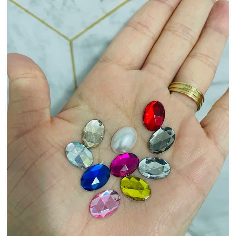 chaton pedrinha strass  oval para TAG 10x14 - 100 ou 200 peças