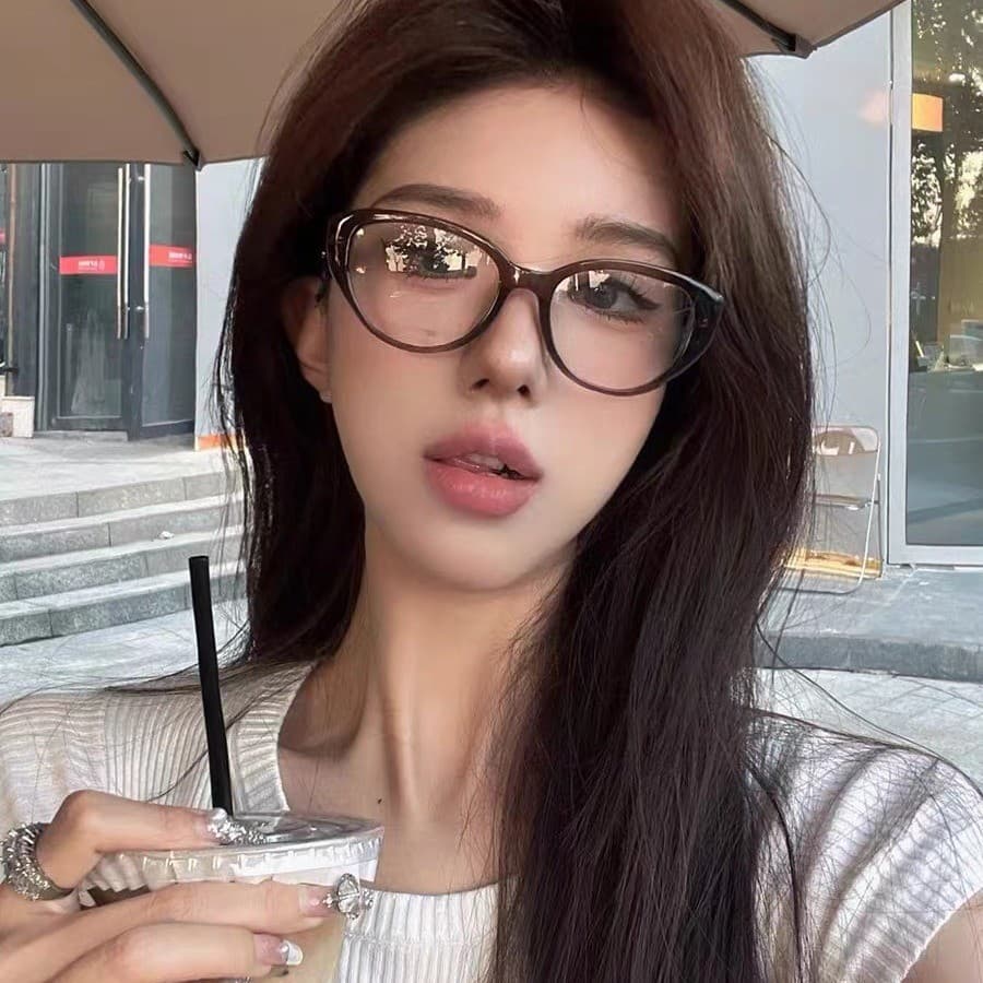 Novo Retro olho de gato Anti-luz azul festa miopia óculos pequeno rosto liso óculos femininos quadro