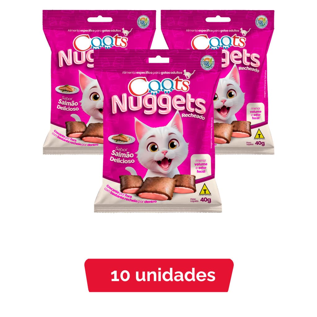 KIT NUGGETS CAATS SALMAO 40G - 10 UNIDADES
