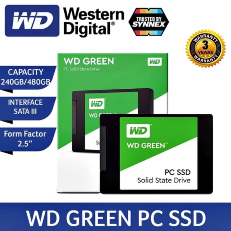 🔥🔥Western Data SSD 120GB 240GB 480GB 1TB 2TB SATAIII 2.5inch WD Unidade de Estado Sólido Verde Adequada para Laptop100%