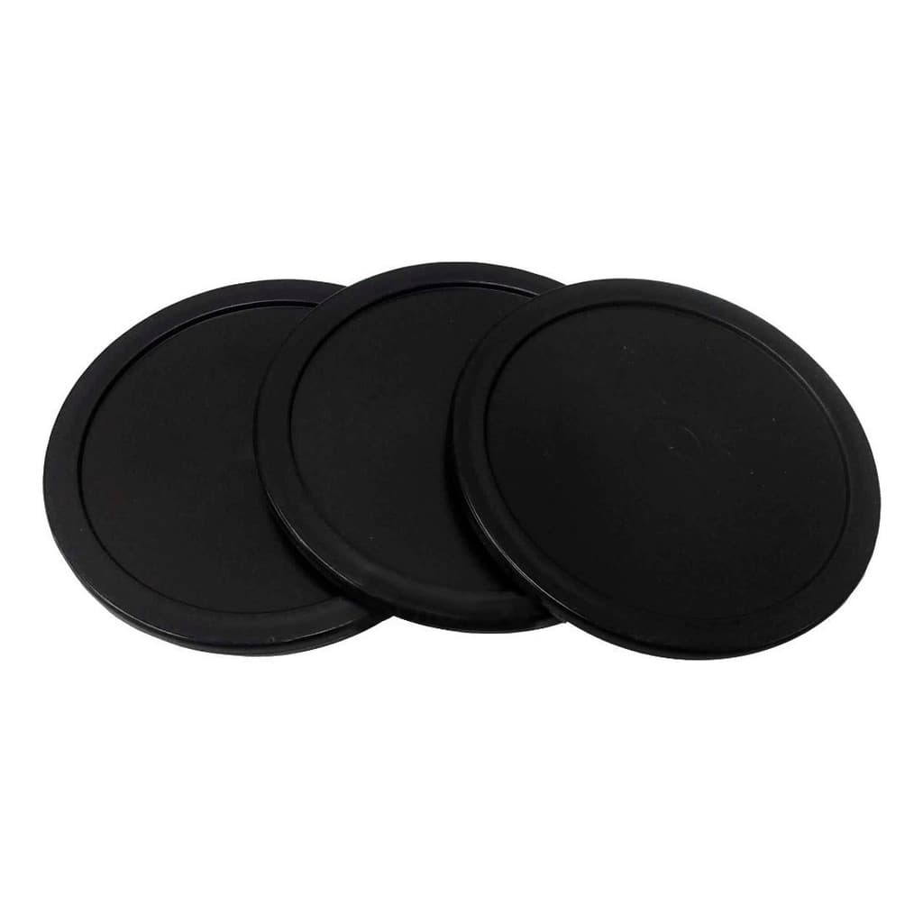 kit com 3 Discos Pretos finos de 6,4mm X 4mm Air Game / Air Hockey