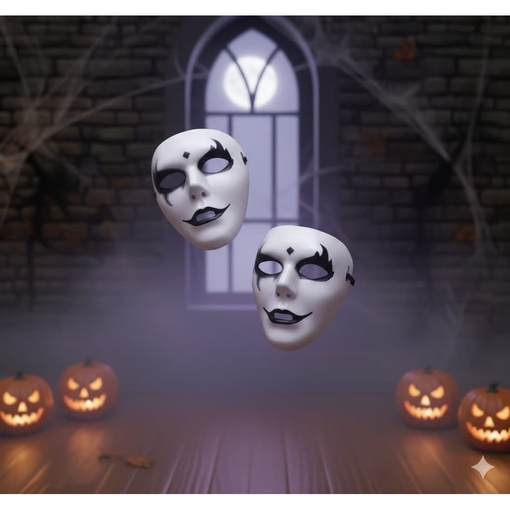 1-5 Máscara preto e branco  horripilante Terror Carnaval Halloween Cosplay Festa