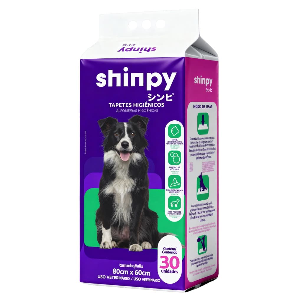 Tapete Higiênico Shinpy para Cães 80X60 c/30 Unidades