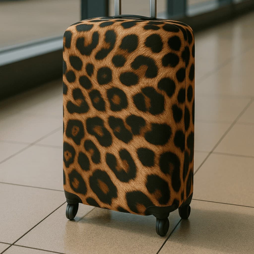 Capa Protetora de Mala Viagem Resistente Premium Suplex Estampa Onça Animal Print Elástica