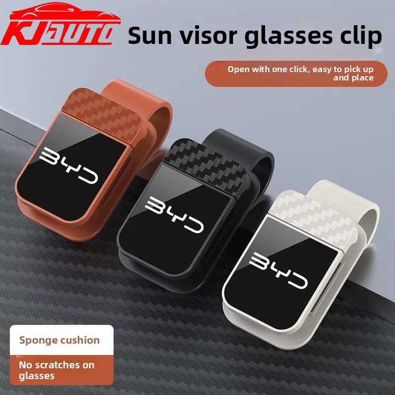 BYD Clipe De Armazenamento De Óculos De Carro , Viseira De Sol , Suporte E Organizador De Recibos Para Atto 3 Golfinho E