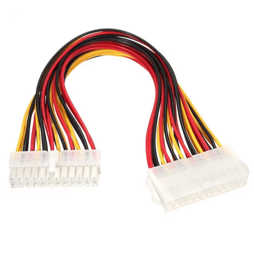 Cabo Extensor ATX 24 Pinos macho e femea RGB 30cm para Fonte