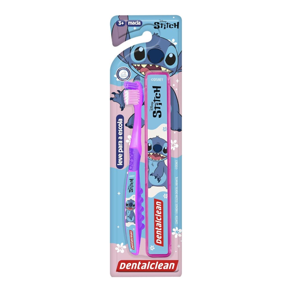 Escova Dental Infantil Stitch com Estojo Protetor