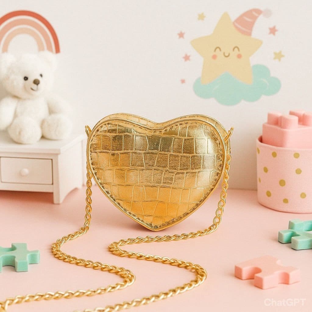 Bolsa Infantil Coração Menina Bolsinha Mini Bag Glitter