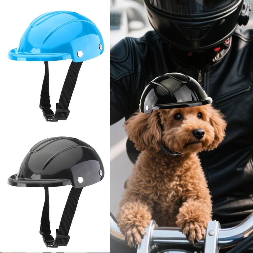 Capacete Para Cães Animais De Estimação Protetor Ajustável À Prova De Vento Chapéu Filhote De Cachorro Gato Proteção Sol
