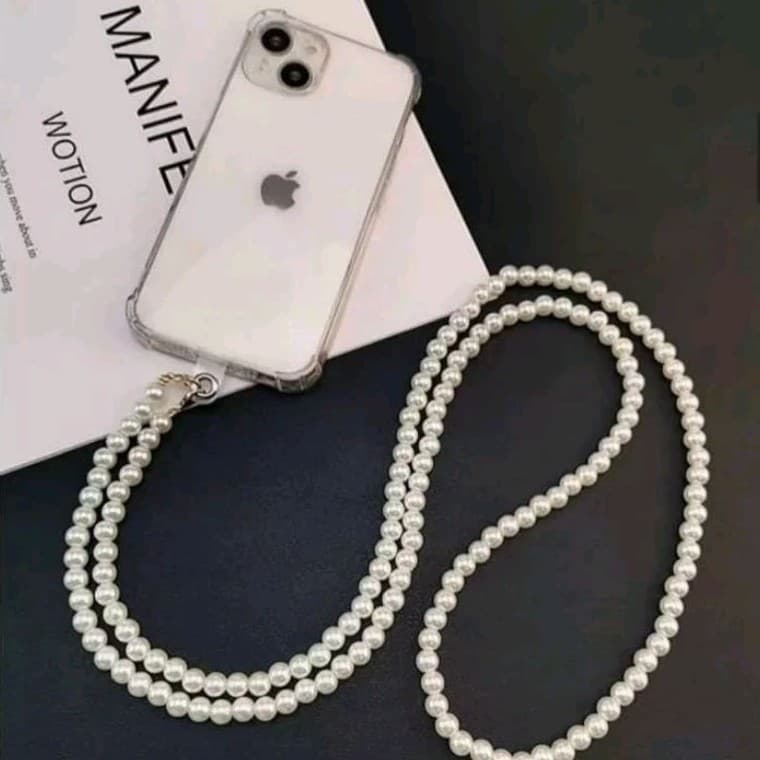 Corrente de pérolas para evitar perda de celular