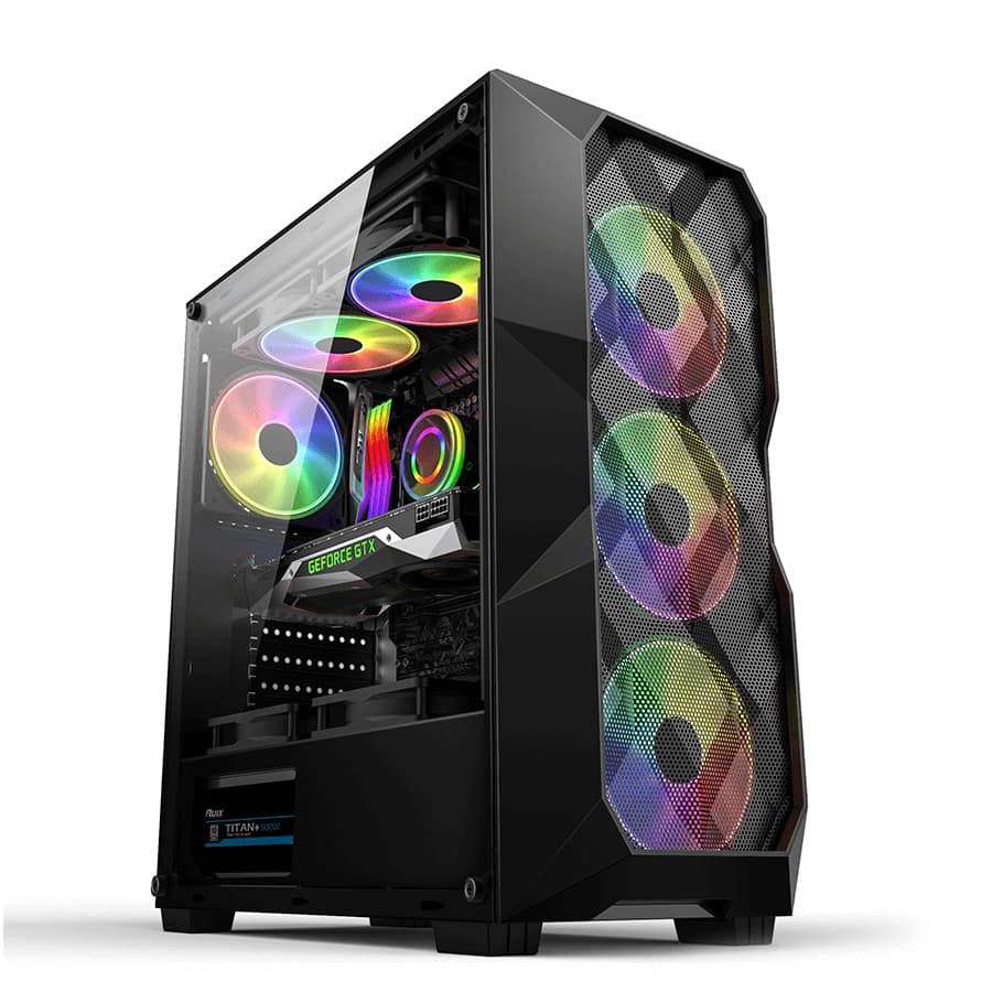 Gabinete Gamer Hayom GB1710 RGB Lateral Vidro c/ 3 Fans