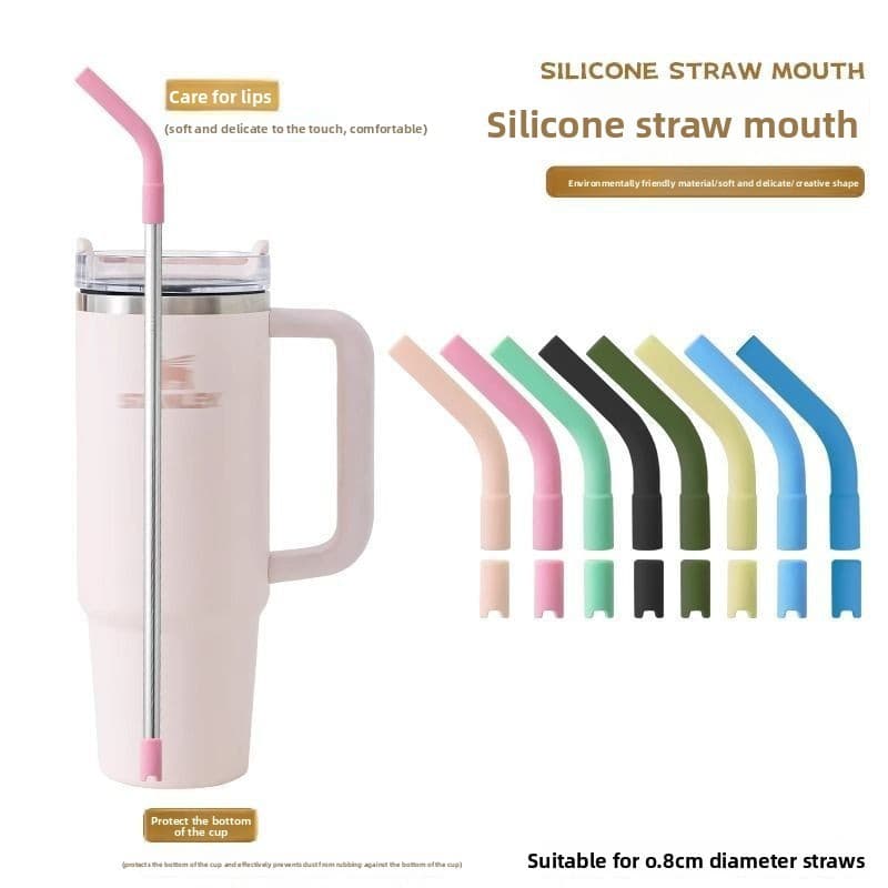 Manga de palha copo de água de aço inoxidável Anti-escaldante bocal extensão manga de Silicone acessórios decorativos