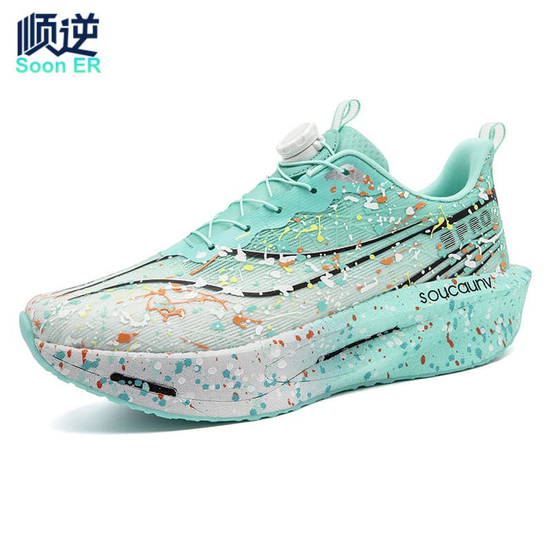 [Botões giratórios] Tênis de corrida de placa de carbono luminoso masculino feminino corrida corrida longa corrida espor